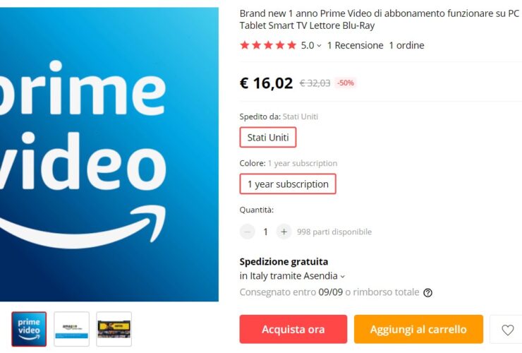 Amazon Pime Video AliExpress