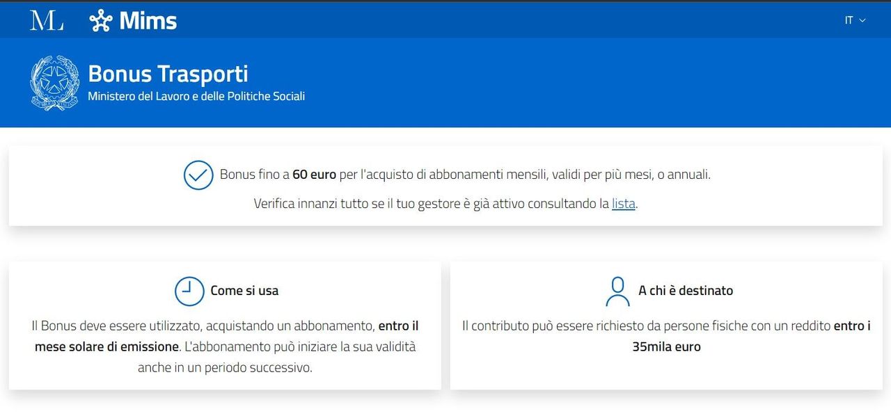 Bonus Trasporti 2022