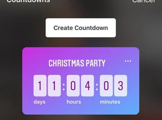 Countdown Instagram