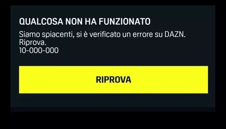 DAZN Codice Errore