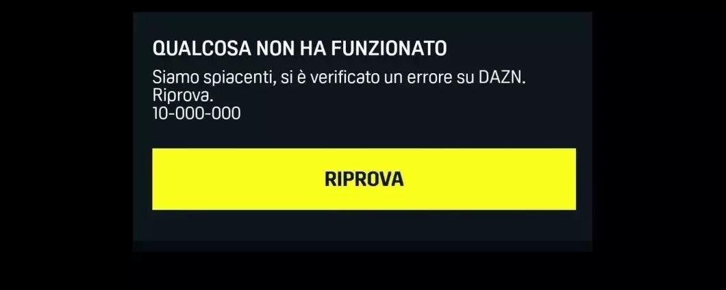 DAZN Codice Errore