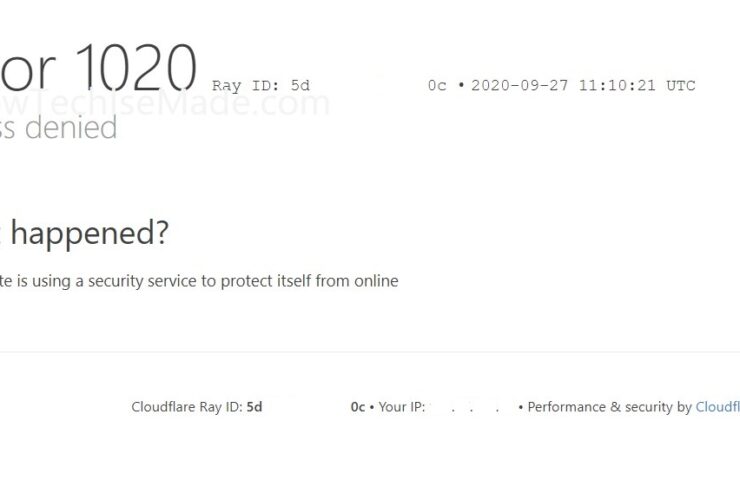 Error 1020 Access Denied