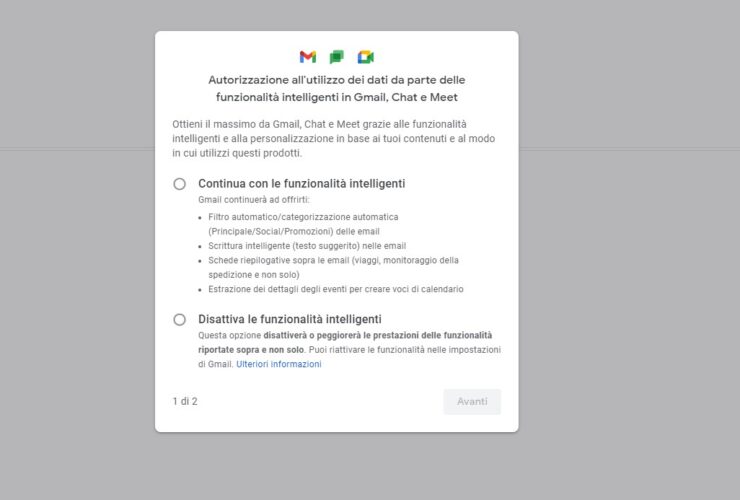 Funzionalita Intelligenti Gmail Chat e Meet