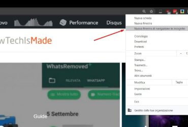Modalita Incognito Google Chrome