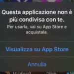 Questa Applicazione non è più condivisa con Te