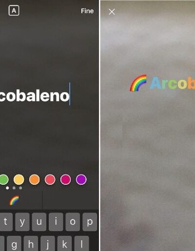 Scrivere Arcobaleno WhatsApp