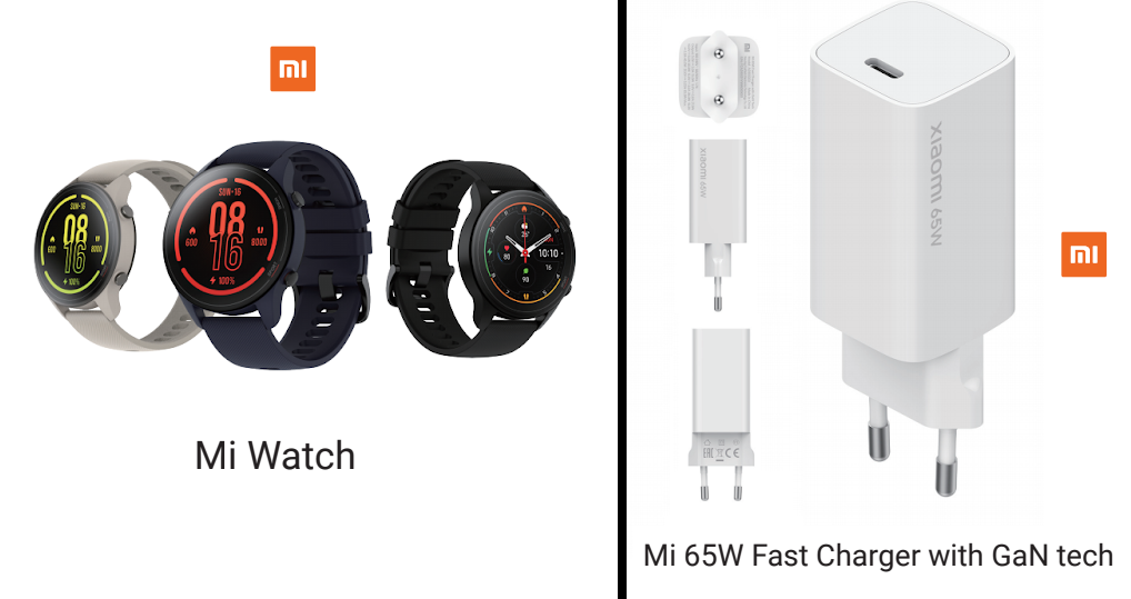 Xiaomi Mi Watch e Mi 65W