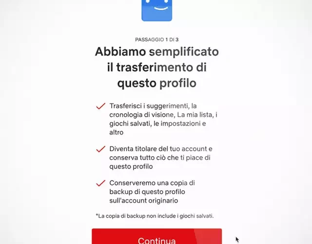 Netflix Trasferimento Profilo