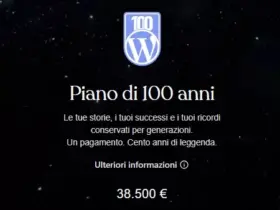 Piano 100 anni Wordpress