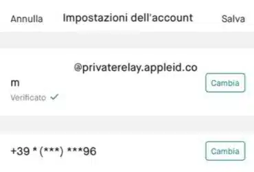 Accesso con Apple ID PrivateRelay.AppleId.com