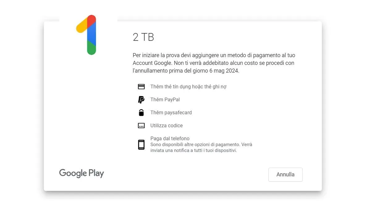 Google One 2 ТБ бесплатно
