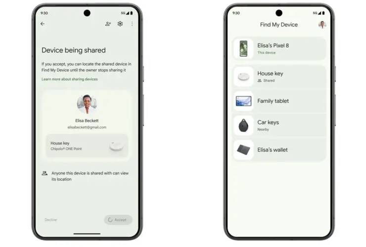 Google Find My Device Tracker Tag Sharing