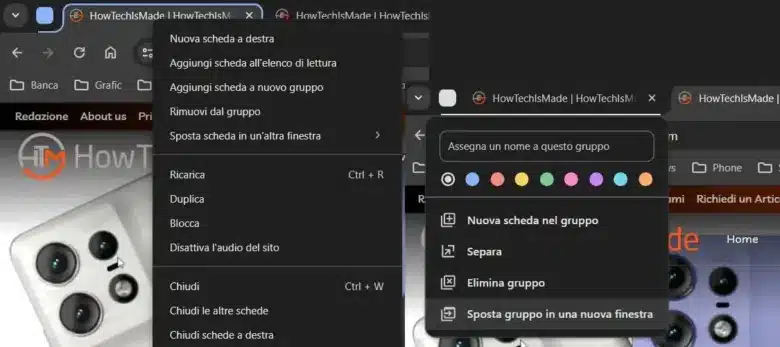 Gruppi Schede Chrome