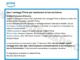 Amazon Prime Mantenere Iscrizione