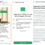 WhatsApp Richiesta email