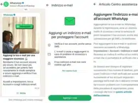WhatsApp Richiesta email