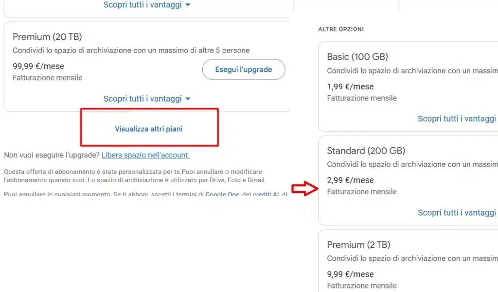 Google One senza AI