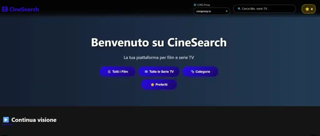 CineSearch Home Page