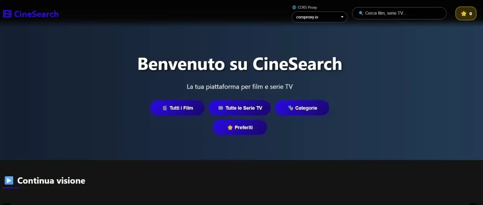 CineSearch Home Page