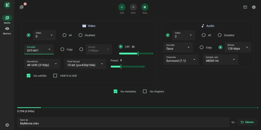 Edconv GUI ffmpeg