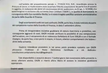 Multa DAZN 500 euro