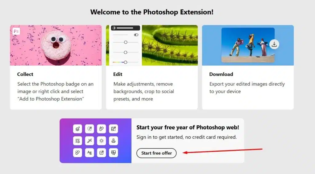 Adobe Photoshop Web Gratis 1 anno