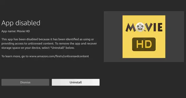 Amazon Fire TV App Disabled Blocked