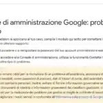 Console di amministrazione Google per problemi di accesso