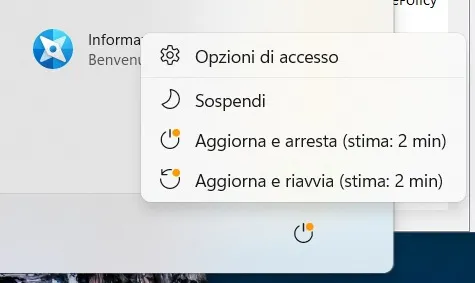 Aggiorna e Arresta Windows 11