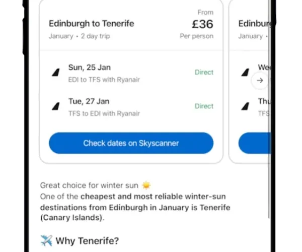 Skyscanner App su ChatGPT