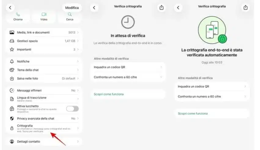 Crittografia WhatsApp Contatto Bloccato