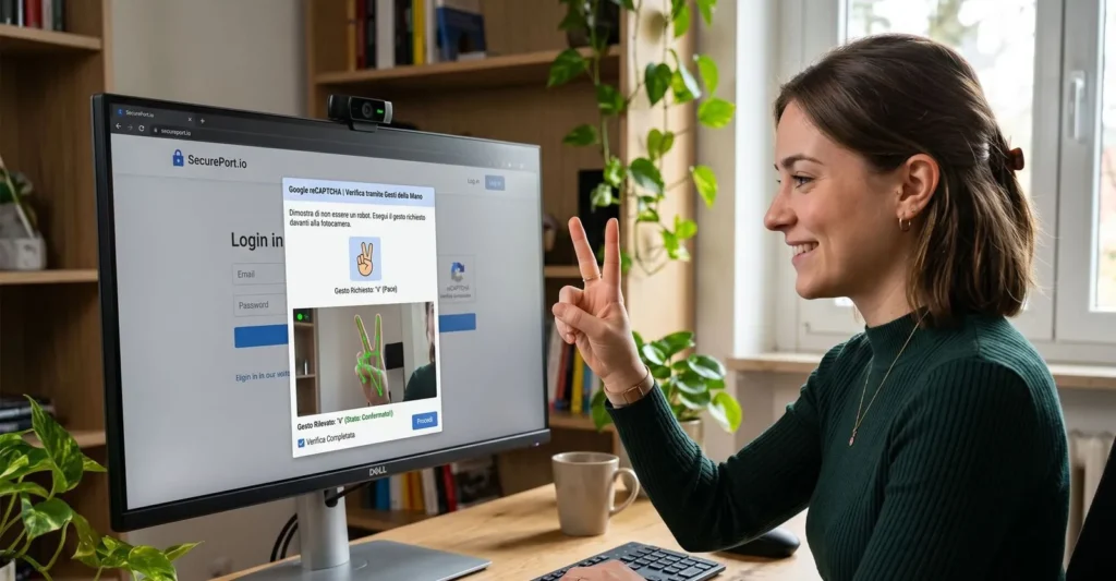 Google reCAPTCHA Verifica Gesti Mano