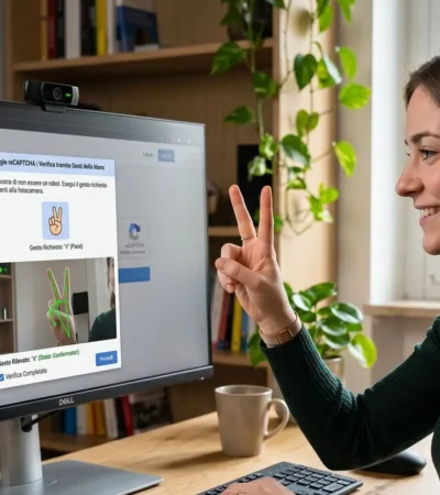 Google reCAPTCHA Verifica Gesti Mano