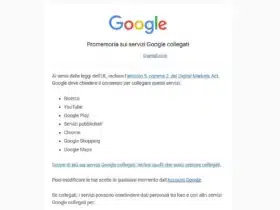 Promemoria sui servizi Google collegati