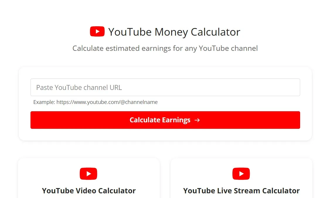 YouTube Money Calculator